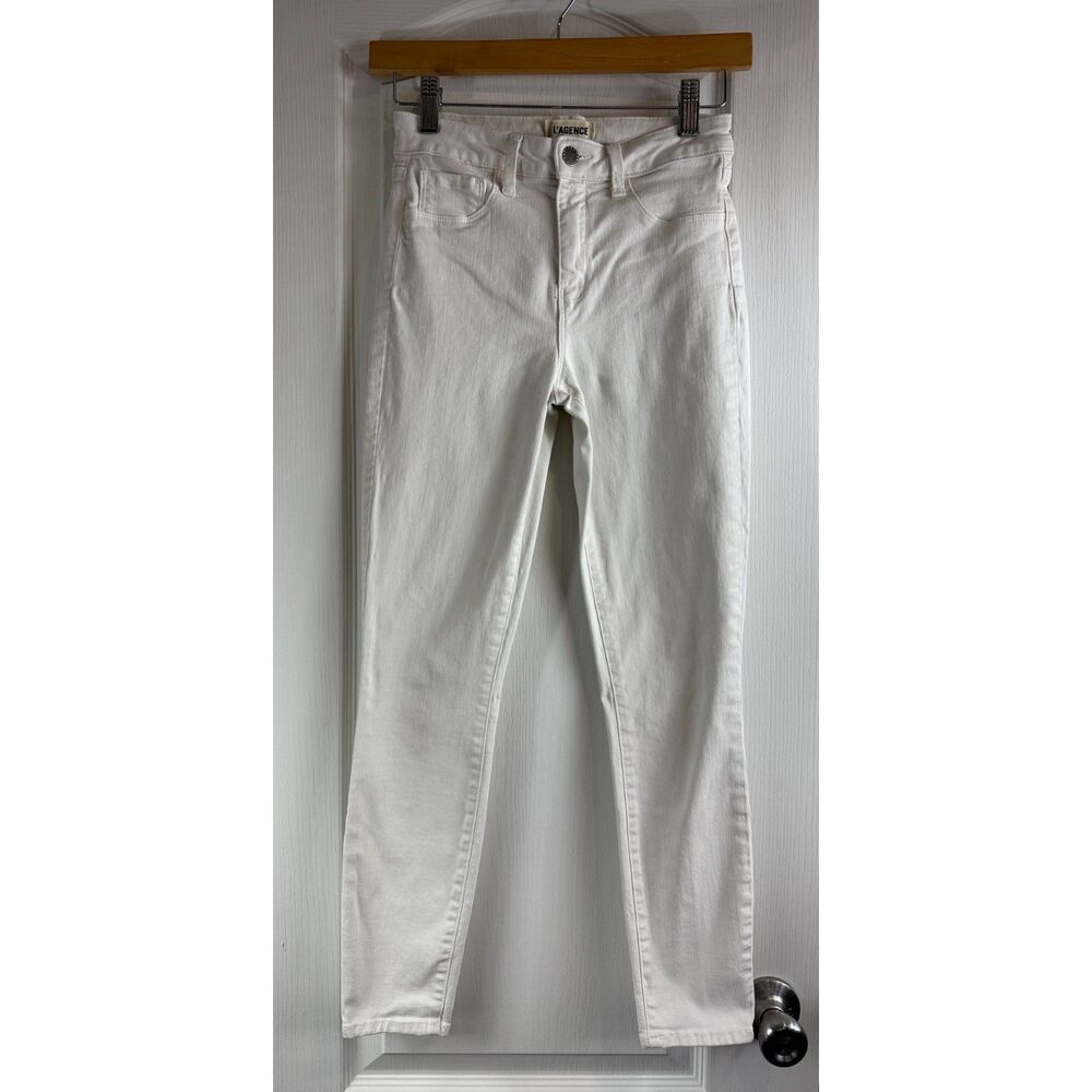 L'AGENCE Women's Margot High Rise Skinny Jeans Vintage White Size 25
